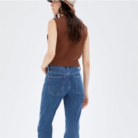 Sunday Best Crochet Knit Squares Cropped Sweater Vest S Academia Boho Grannycore - Picture 2 of 16